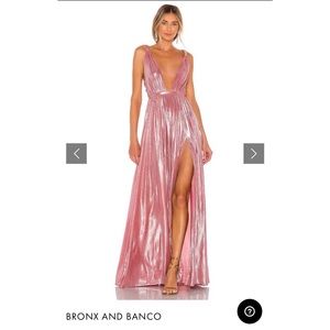 Bronc and Banco Runway Goddess Gown in Metallic Rose XS- SOLD OUT!!